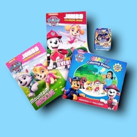 PAW PATROL Fun Kid's Activity Toy Gift Play Basket Color Puzzle Bundle Lot NWT - Picture 9 of 9
